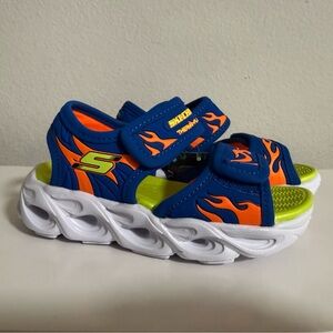 Skechers Kids Flame Blue and Orange Sandals